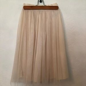 F21 Cream color Tulle Midi skirt